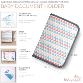 Baby Dyoli Document Bag for Babies, Gift for Newborn, Unisex for Boys or Girls, Document Bag for Stroller, Gifts for Baby Shower, Toiletry Bag Organiser for Cards (Tribal)