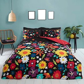 Rapport Home Brighton Floral Black Duvet Cover Set Single Multicoloured Flowers