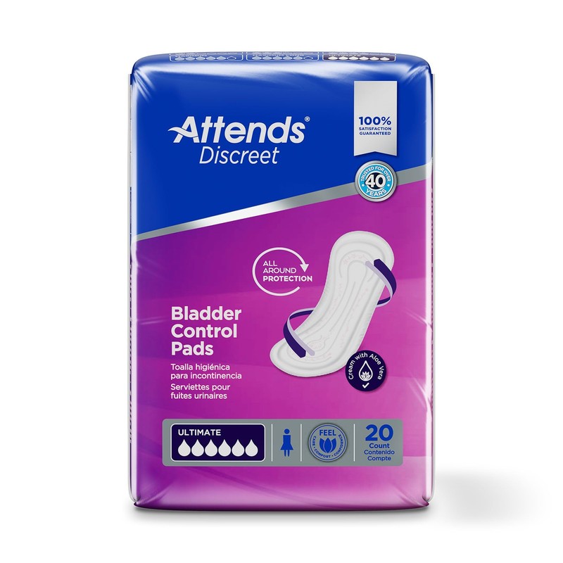 Attends Discreet Bladder Control Pads Ultimate, Heavy Absorbency Liner Pads,