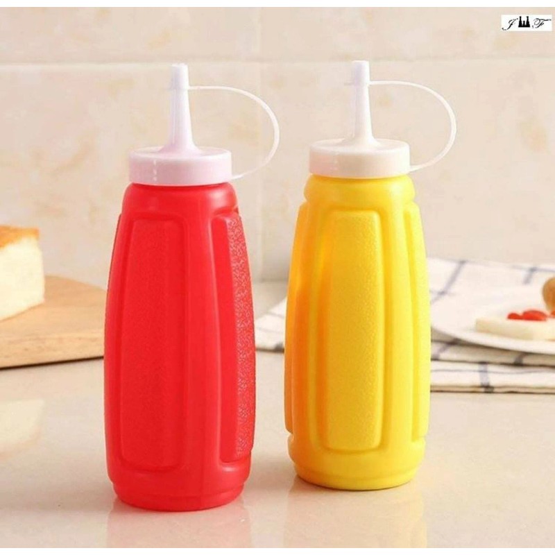 Mustard 3pc Picnic Condiment 8 oz Squeeze Dispenser Bottles -