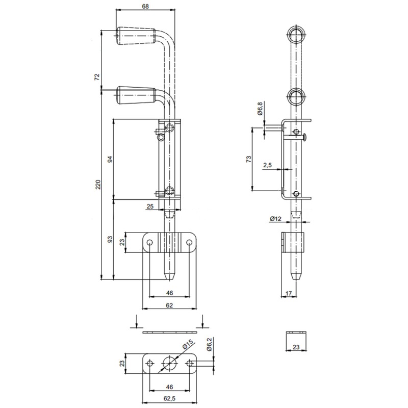 KOTARBAU® Bolt Bolt 220 mm Gate Bolt Lock for Garage