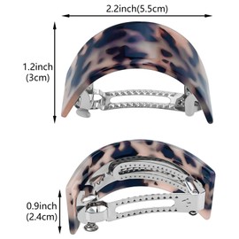 4Pcs Tortoise Shell Hair Clips Ponytail Holder Cuff Semi Circle Hair Barrettes French Snap Closure Spring Clamp Metal Elegant Hair Accessories for Women