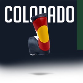 Pins & Aces Colorado Tribute Premium Golf Club Head Cover - Premium, Hand-Made Leather Headcover - CO Flag Styled, Tour Quality Golf Club Cover - Style & Customize Your Golf Bag (Blade)