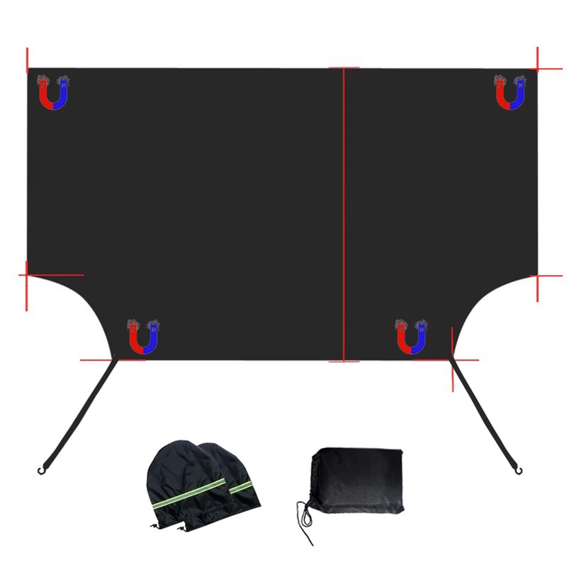 Magnetic Car Sun Shade Cover with Flap and Safety Strap