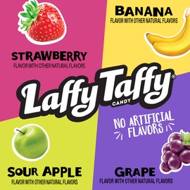Laffy Taffy Candy, Assorted Fruit Flavors, Individually Wrapped Mini Bars, 6 Ounce Bag