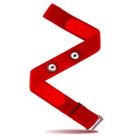 Heart Rate Monitor Chest Replacement Strap, Adjustable HRM Strap, Soft Elastic Chest Mount for Garmin, Polar, Wahoo, Powerlabs, Uptivo, HRM Transmitters, Compatible with 45mm Equipment (red)