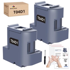 2-Pack T04D1 Ink Maintenance Box Replacement for Epson ET-15000 ET-4750 ET-4850 ET-3760 ET-4760 ET-3850 ET-3750 ET-3710 ET-3830 WF-2860 Printer(T04D100/EWMB1/E-04D1 Waste Ink Tank)