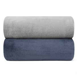 Nautica | Solid Collection | Silky Microfiber Ultra Soft and Cozy Plush Light-Weight Fleece Blanket, Easy Care Machine Washable, Twin, Grey