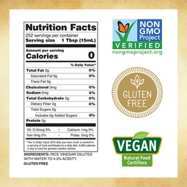 Marukan Genuine Brewed Rice Vinegar for Enhancing Flavor & Cooking, Unseasoned (1 Gallon)