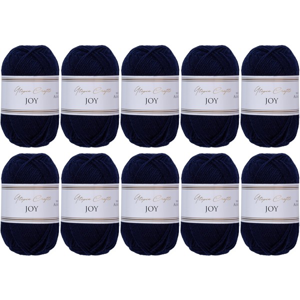 Utopia Crafts JOY Plain Knitting and Crochet Yarn, Soft, Easy