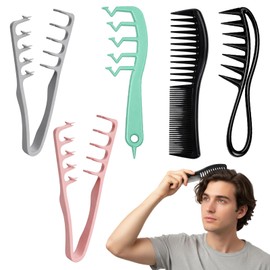 5 Piece Comb Set, Texture Comb, Curl Comb for Thick Hair, Hair Tongs Styling Comb Men Volume for Wavy Hair