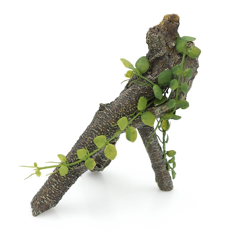 AQUA KT Reptile Corner Branch with Green Leaves Terrarium Desert