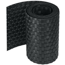 workingHOUSE Polyrattan Privacy Screen Strips for Double Bar Mesh - Weatherproof Strips for Fence, Balcony and Terrace - Maintenance-Free and Easy To Install - 255cm Length x 19cm Height (1, Black)