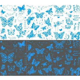 3D Butterflies Luminous Wall Sticker, Luminous Butterfly Wall Sticker, Luminous Butterfly Sticker, for Living Room, Bedroom, Children's Room, Wall Decoration, Blue