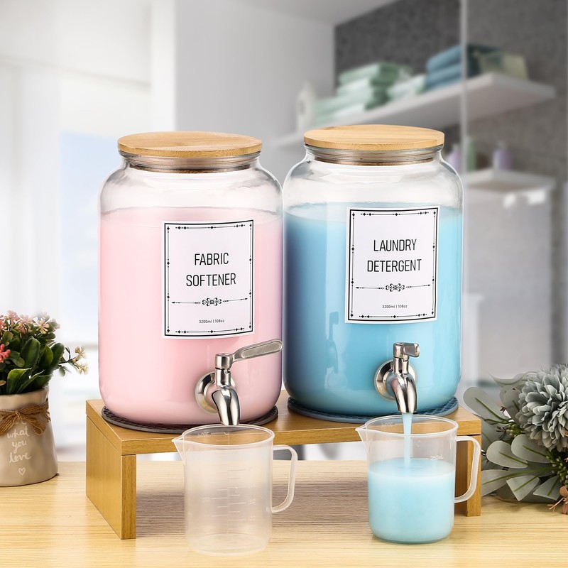 Laundry Detergent Dispenser. 0.9 Gallon Glass Laundry Soap Liquid Laundry
