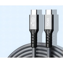 VKSG USB Type-C, USB4, Thunderbolt 4 Cable Certified, Supports 240W Fast Charging and 8K Ultra Clear Video, 40Gbps Data Transfer, Thunderbolt 3/4 Compatible (4.92FT)