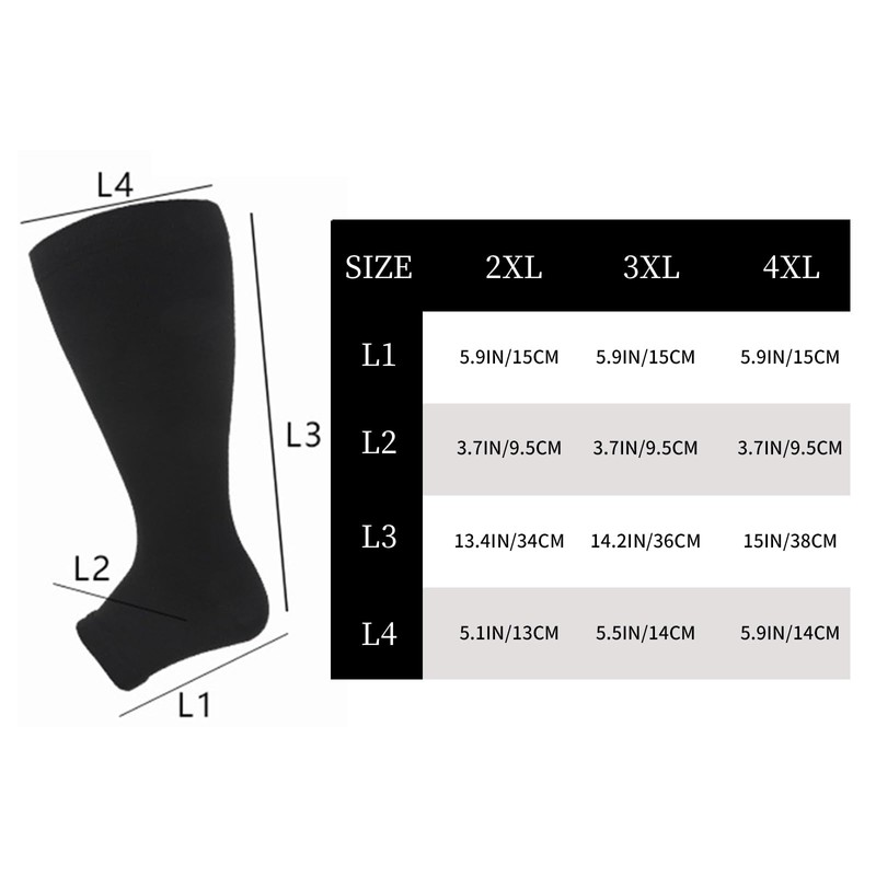 Fjquamitix 2-3 Pack Wide Calf Compression Socks (Black*Nude*White, 3Xl)