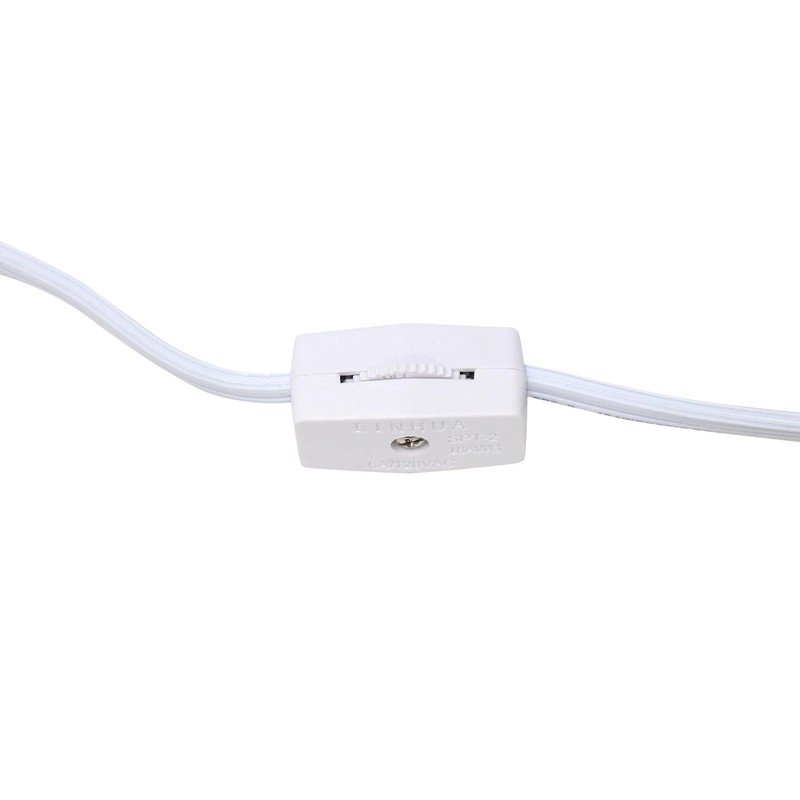 Simple Designs LT2007-WHT Chrome Mini Basic Table Lamp with Fabric