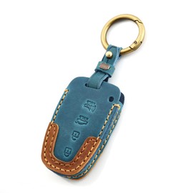 OFFCURVE for Toyota Key Fob Cover Premium Soft TPU Car Key Case Key Holder Fit for 2018-2022 Toyota RAV4 Camry Corolla Avalon C-HR Prius GT86 Highlander Car Smart Key Accessories, Blue