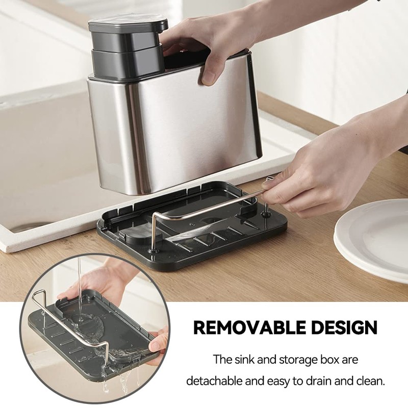 CMOISO Kitchen Sink Organiser, Sponge Holder for Kitchen Sink, Stainless
