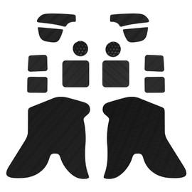 PlayVital Anti-Rutsche Griffmatte für Steam Deck LCD, Trackpads Matte Grip Pad Rückseite Tasten Pads Skin Sticker Set für Steam Deck OLED mit Thumbstick Kappen-Water Ripple Textured Schwarz