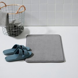 JAJU [JAJU] Plush Memory Foam Bath Mat _ 2 pcs (60x40cm) _ Grey