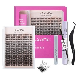 uCoolMe Invisible Secret with Ultra-thin Band | Lashes Cluster Makeup For Girl Upgrade Bond Seal Remover WaterProof Lashes For Girls Eyelash Extensions Cosmetic Makeup gift Springtok:_Invisible Band Secret Kit [with clear bond]