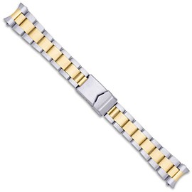 deBeer Oyster Style Link Metal Watch Band - Two-Tone - 18mm