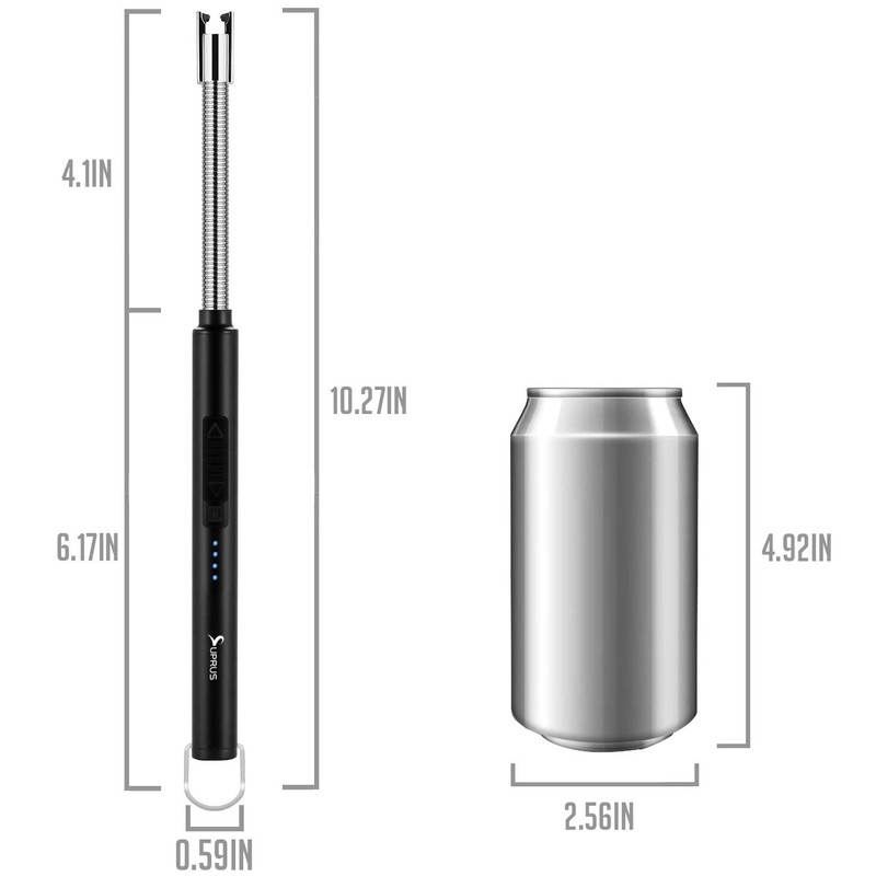 SUPRUS Electric Candle Lighter USB Type C Rechargeable Lighter Steel