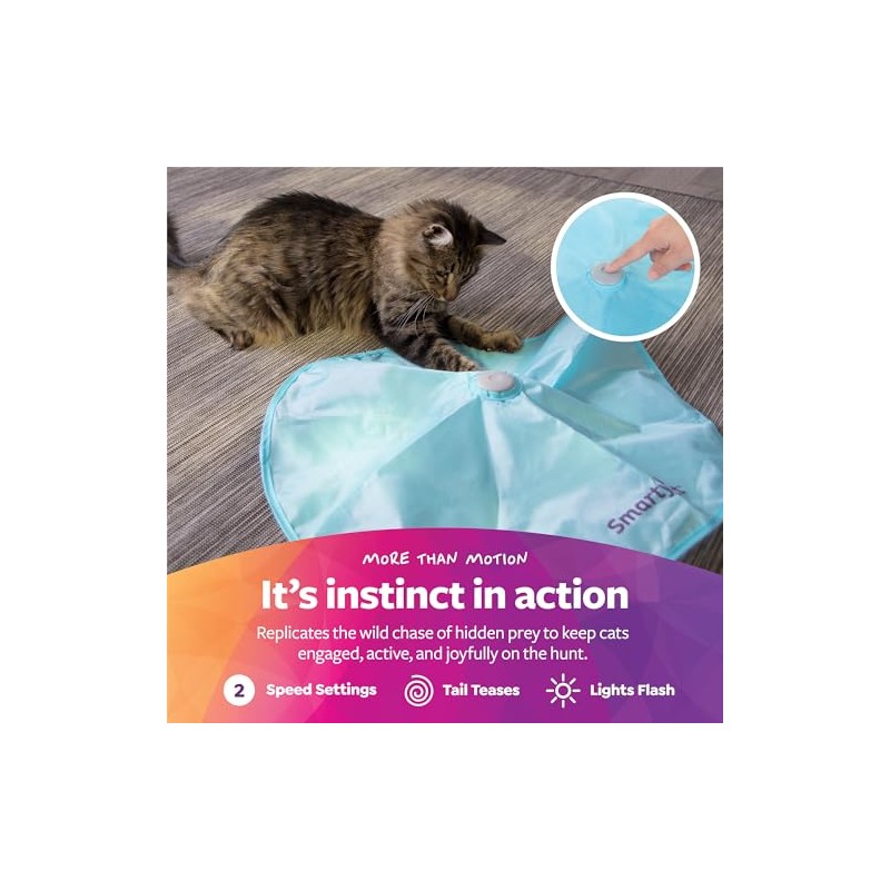 SmartyKat Electronic Motion Juguetes para Gatos, Persecución en Caliente, Azul