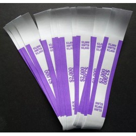 Unbranded/Generic 20 - Violet $2,000 Cash Money Self-Sealing Straps Currency Bands