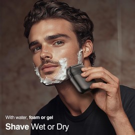 Mini Electric Razor, Electric Shaver for Men,Upgraded Foil Shaver with 3 Blade Heads IPX7 Waterproof Wet/DryUSB Rechargeable LED Display