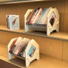 2 Pack Desktop Bookshelf, Stackable Book Organizer with Handle, Storage