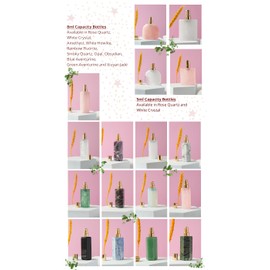 Refillable Perfume Bottle - Healing Crystal - Polished Natural Gemstone - Travel Size (White Crystal, Square)