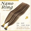 Sunny Hair Nano Bead Extensions Human Hair Dark Brown Highlight