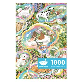 MOMIBOOK Puzzles for Adults 1000 Piece Jigsaw Puzzles of Daydreaming Puppies, Twinkle Laminate Painting Image Dog Puzzle Difficult Challenging Hard Impossible Puzzle, Christmas Birthday Gifts