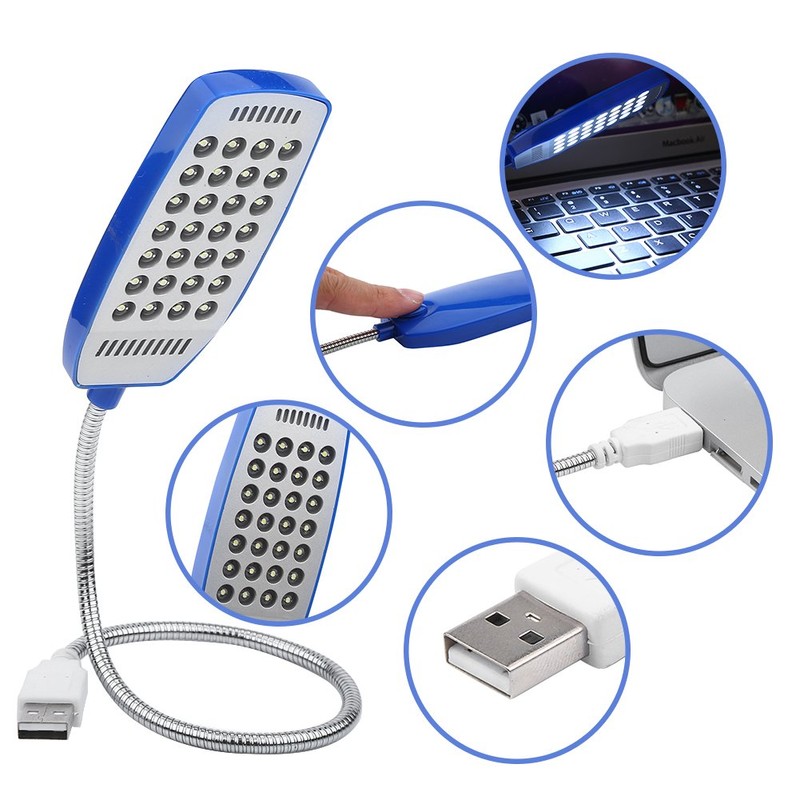 USB LED Luz Mini 28 LED Lámpara de lectura portátil