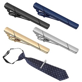 Set of 4 Tie Clips, Classic Tie Clips, Men's Tie Clip, Tie Clip Set, Tie Clip Set, for Valentine's Day, Christmas, Wedding, Business, Bar and Everyday Use