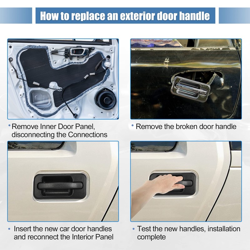 X AUTOHAUX 4 Pcs Exterior Door Handle with Key Hole