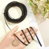 GORGECRAFT 5.5 Yards 5mm Glossy Black Leather Cord Thin Leather