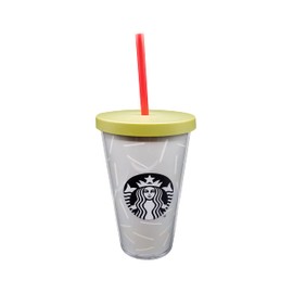 Starbucks Acrylic Cold Cup with Logo & Rim,16 oz with Straw (Grey)