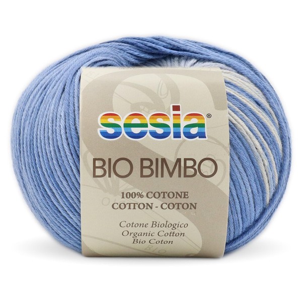 100% Organic Cotton, Multicoloured Yarn, Needles 2.5-3, Sesia Organic Bimbo,