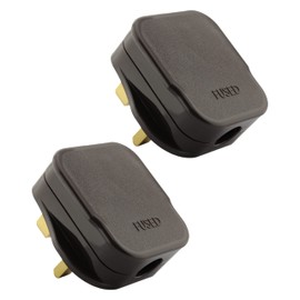 Art Deco Emporium 2 Pack Fused 13 Amp 3 Pin UK Mains Plug in Vintage Period Style Bakelite Dark Brown Part of the New eXalt V2.0 Brand. Standard UK 230Volt 13Amp Wall Plug