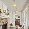 RUIBOOXIN Gold Glass Pendant Lights Kitchen Island, Water Ripple Round