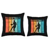 Retro Vintage Basketball Player Dribbling Ball Slam Dunk Throw Pillow
