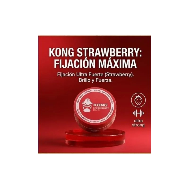 Pomada Cabello Kong 250 Ml Strawberry Fijación Media Alta