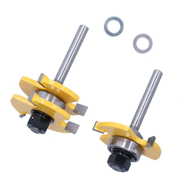2Pcs Router Bit T Type 3 Teeth Milling Cutter Cutting