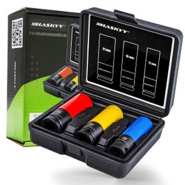 3-Piece Impact Wrench Set Nuts SW17 / SW19 / SW21 mm Protective Inserts 1/2 Inch for Wheel Bolts and Wheel Nuts to Protect Alloy Wheels CSE3-21