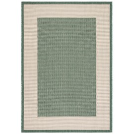 SAFAVIEH Courtyard Collection 2' x 3'7" Dark Green/Beige CY7987 Border Design Indoor/ Outdoor Waterproof Easy Cleaning Patio Backyard Mudroom Accent Rug