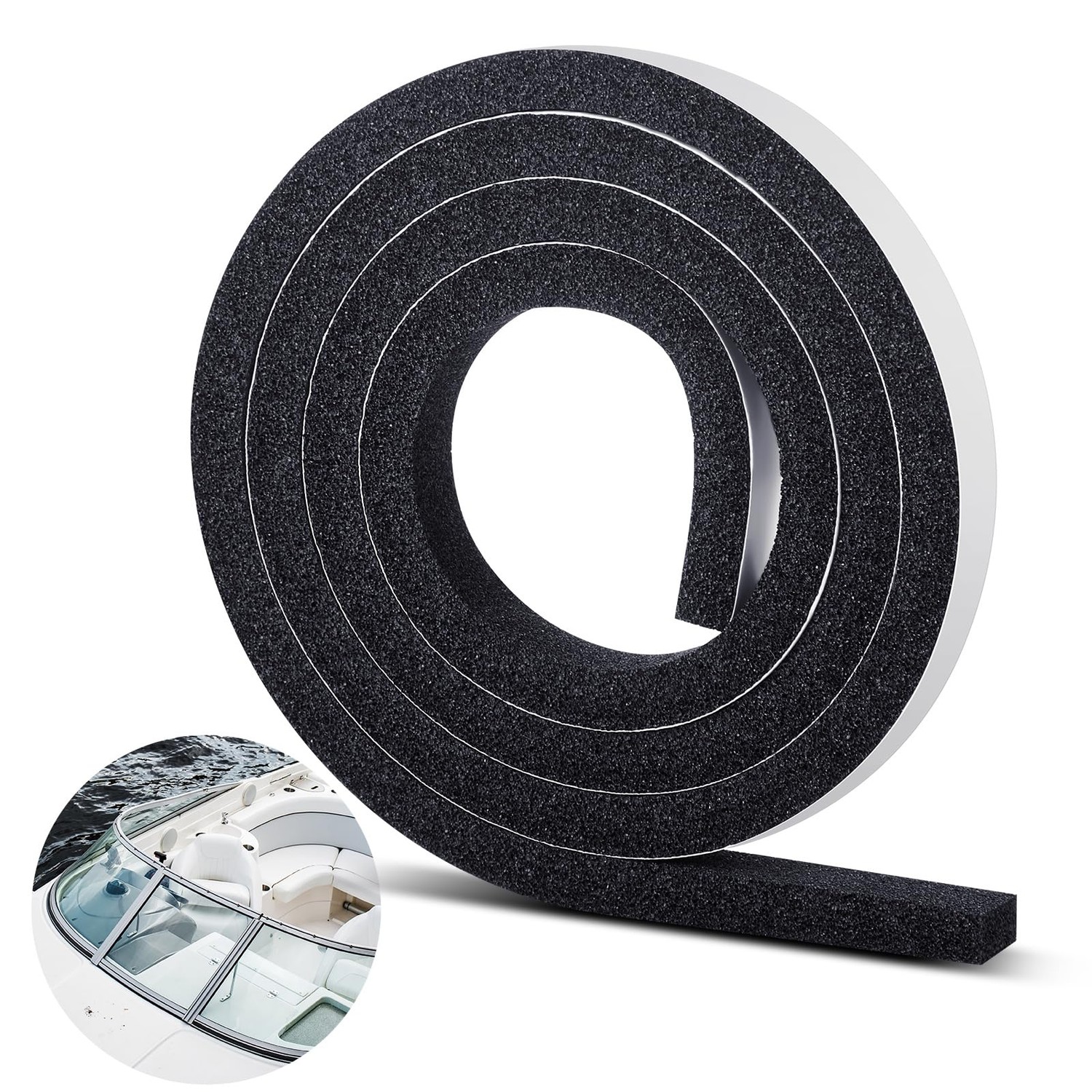 Maasechs Boat Windshield Screw Cover Foam 6' Roll, 1/2